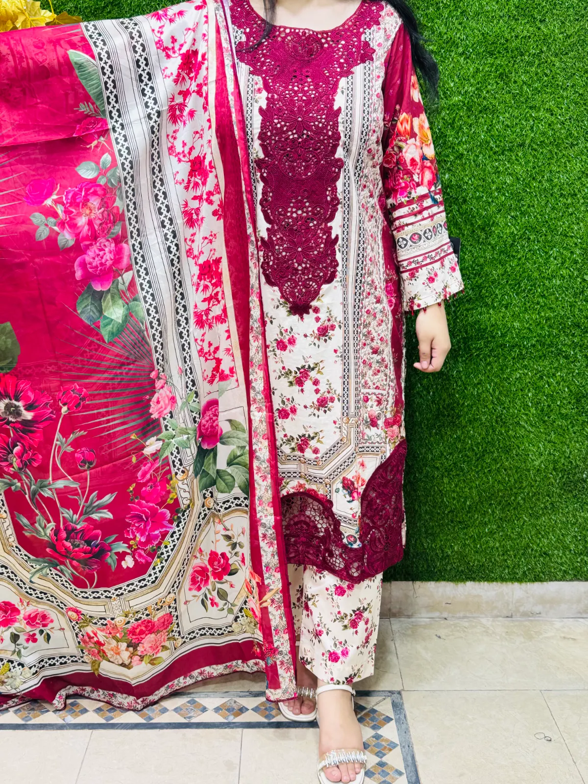 3 pc Embroidery Lawn Fabric