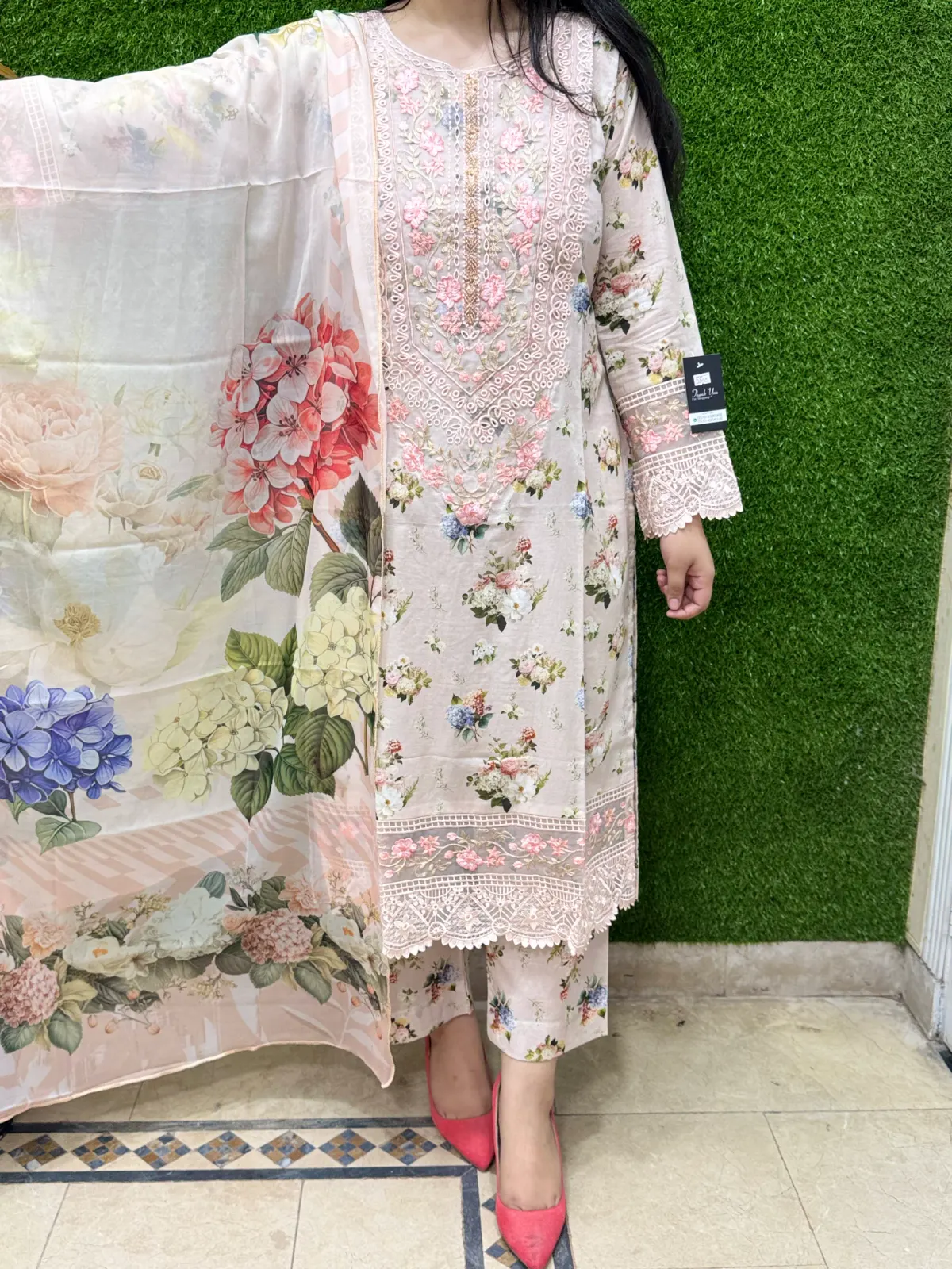 3 pc Embroidery Lawn Fabric