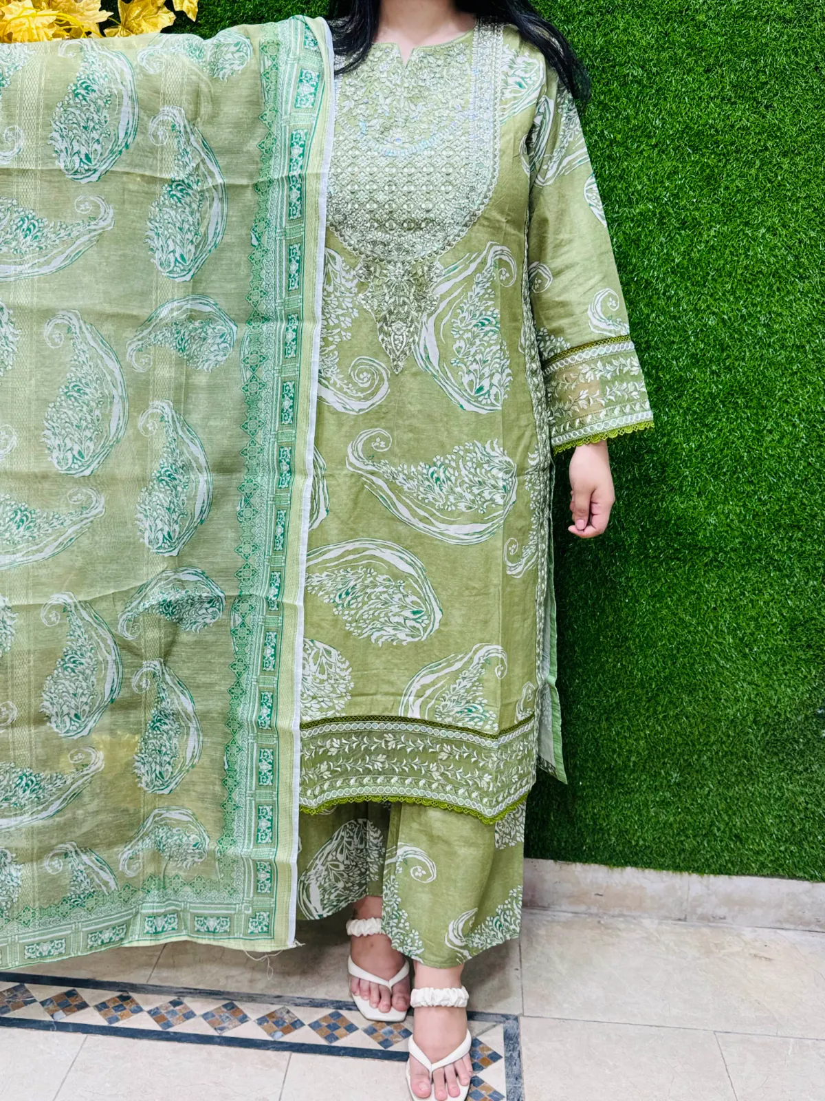 3 PC Embroidery Lawn Fabric