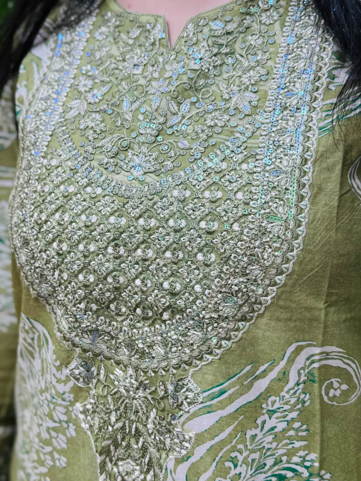 3 PC Embroidery Lawn Fabric 3