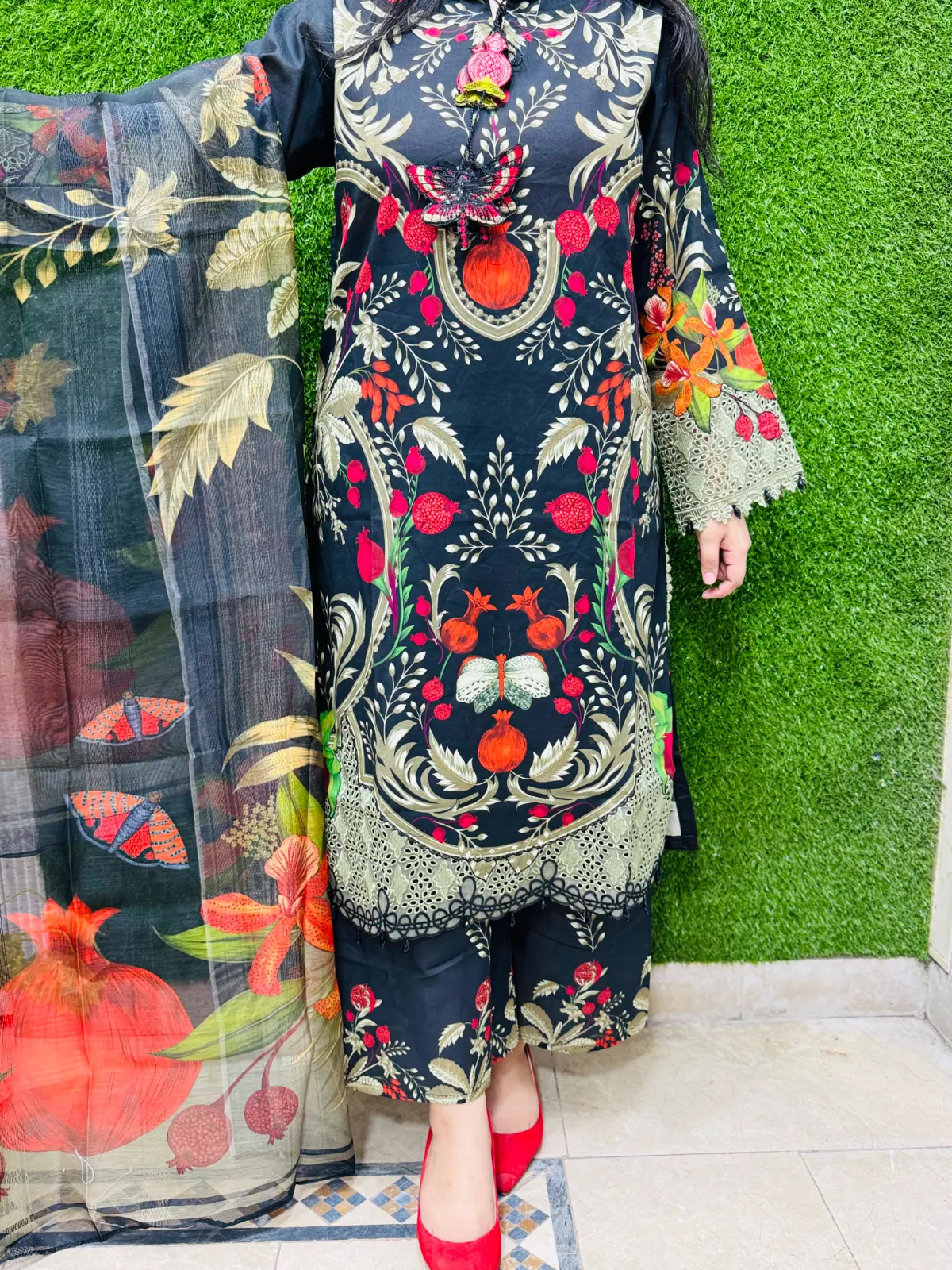 3 pc Embroidery Lawn Fabric