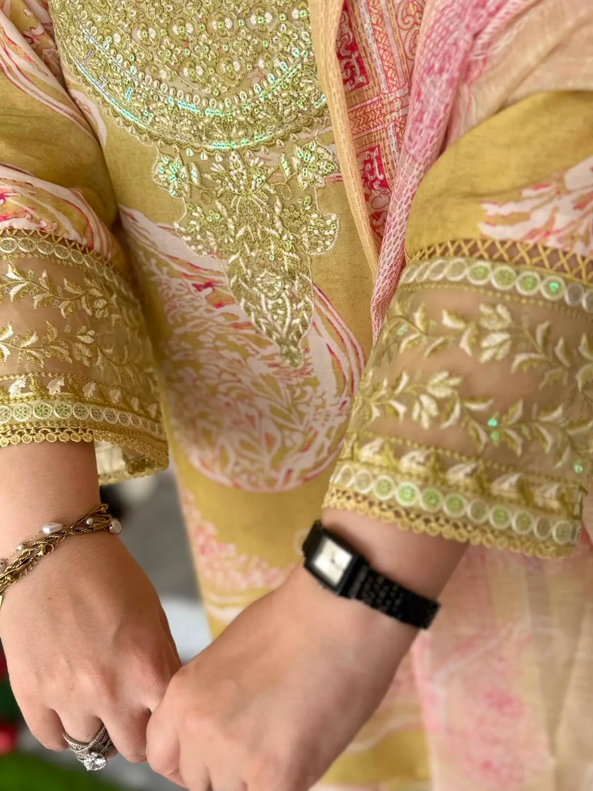 3 pc Embroidery Lawn Fabric 3