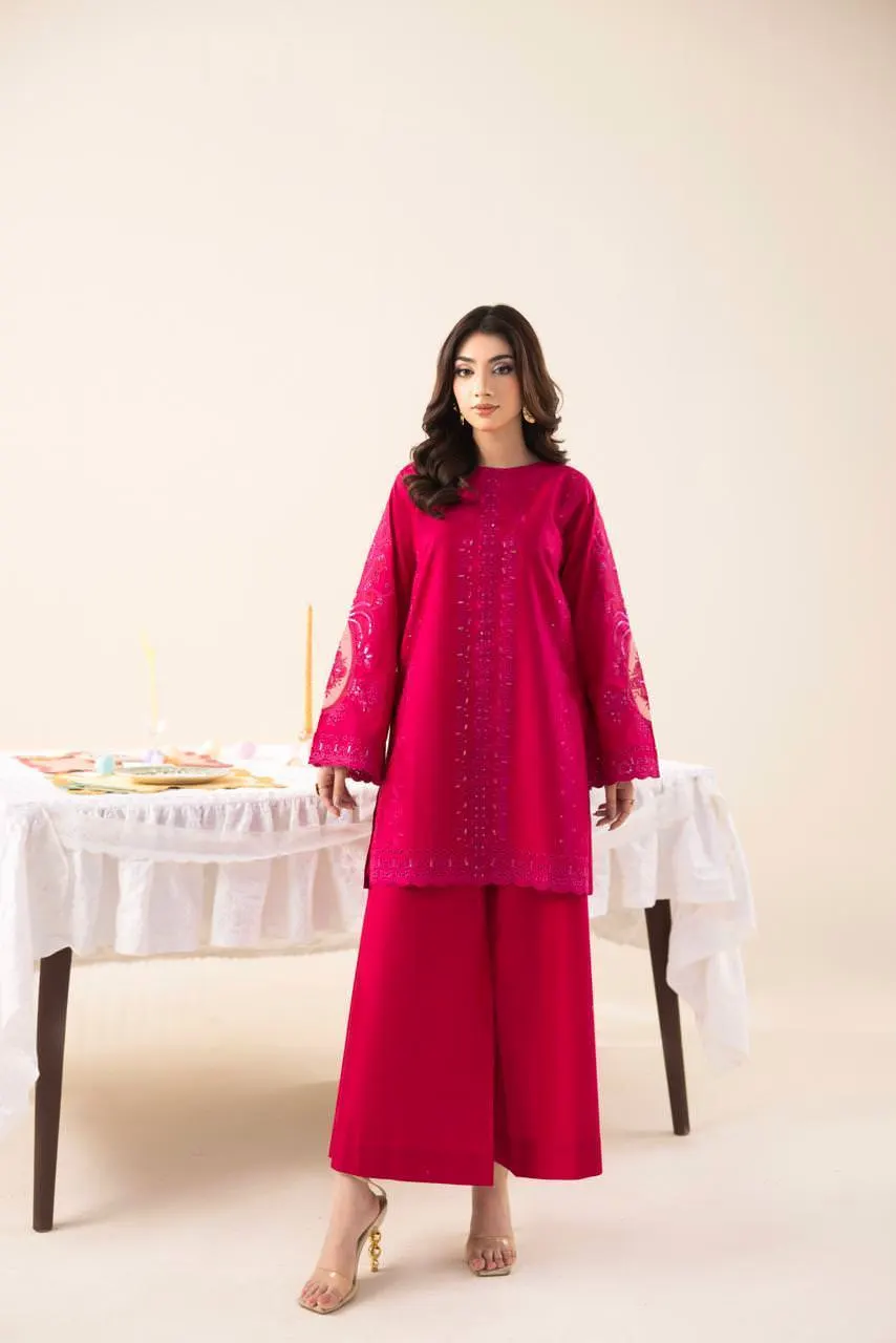 2 pc Embroidered Lawn Fabric