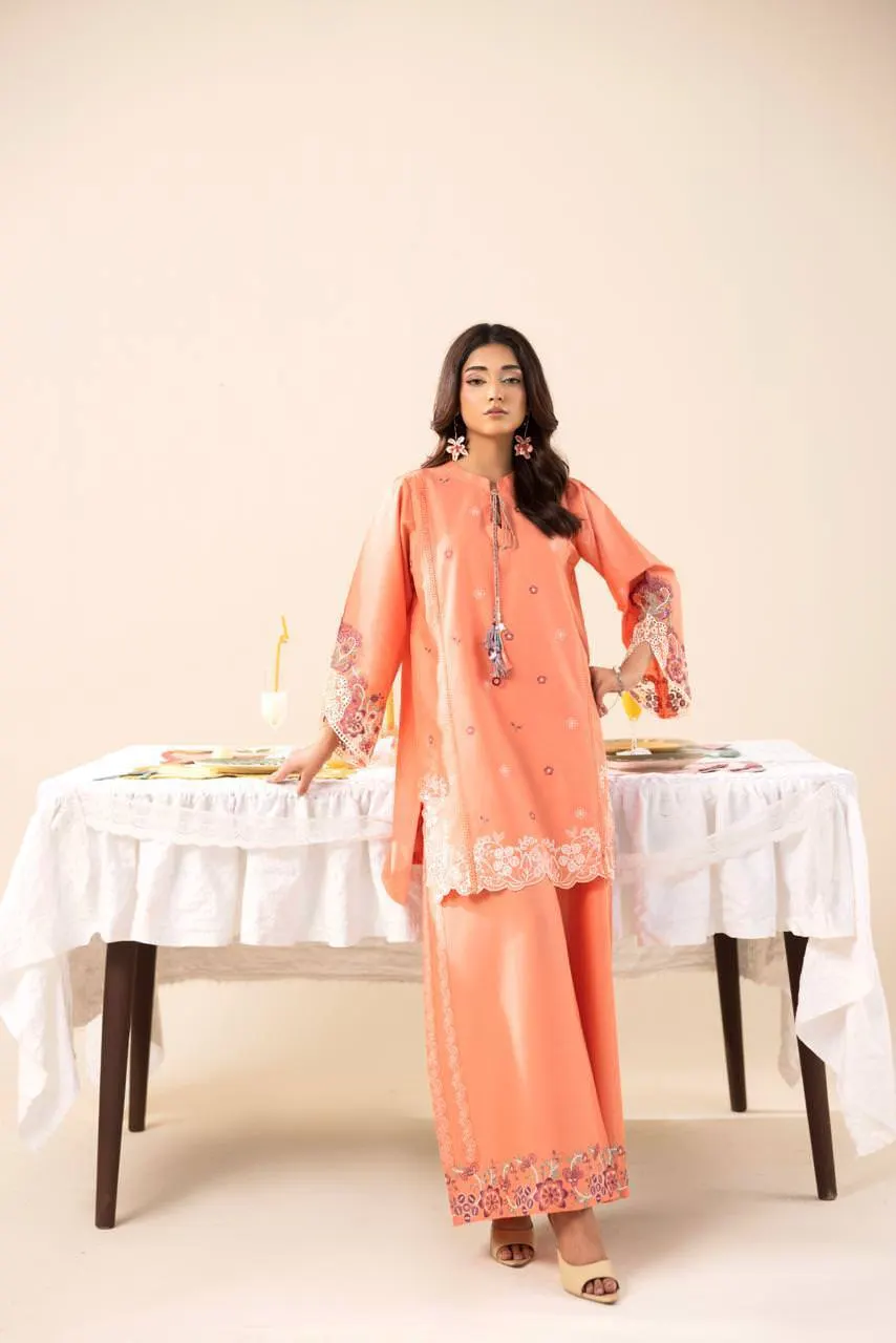 2 pc Embroidered Lawn Fabric