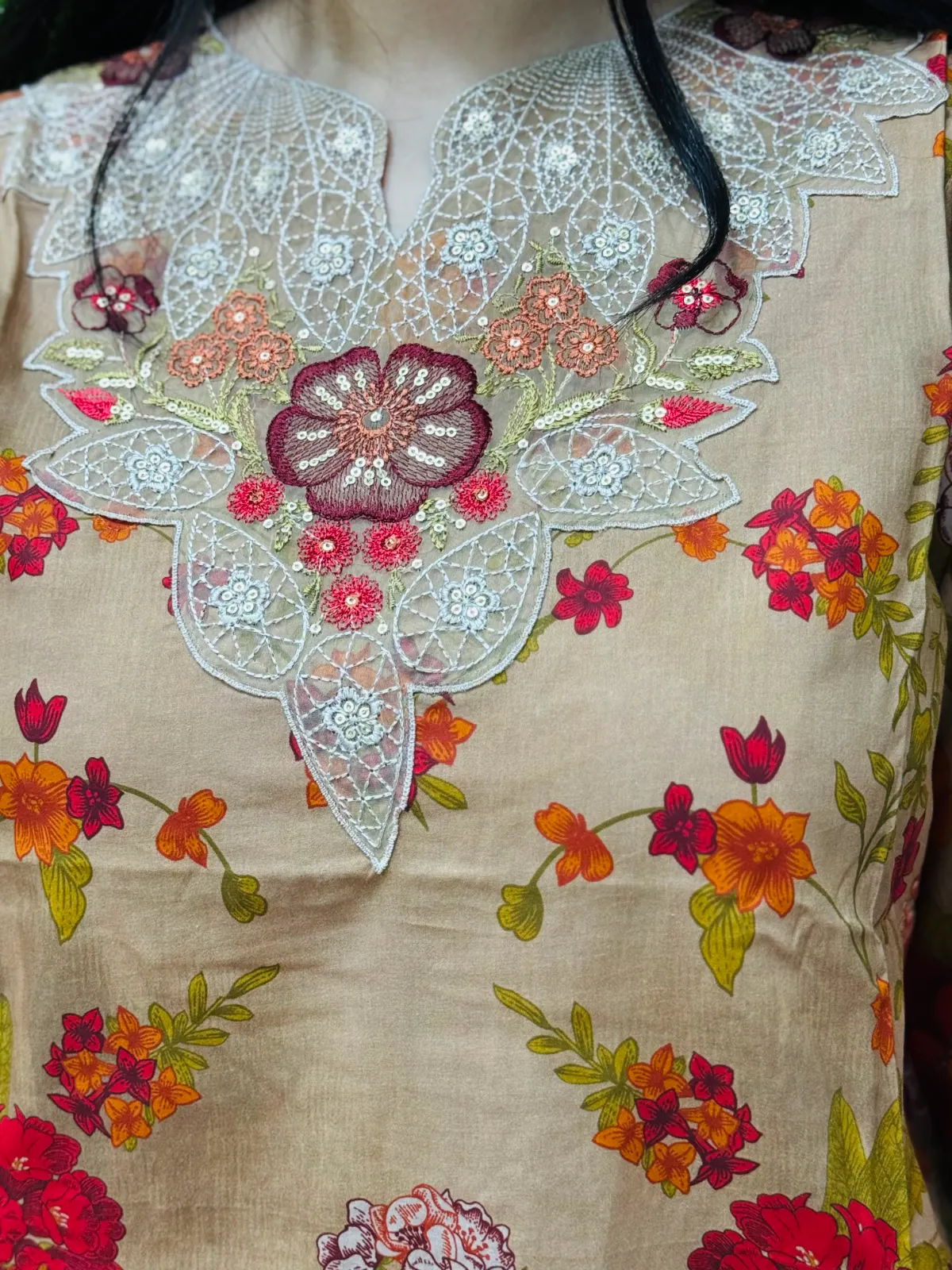 3 pc Embroidery Lawn Fabric 3