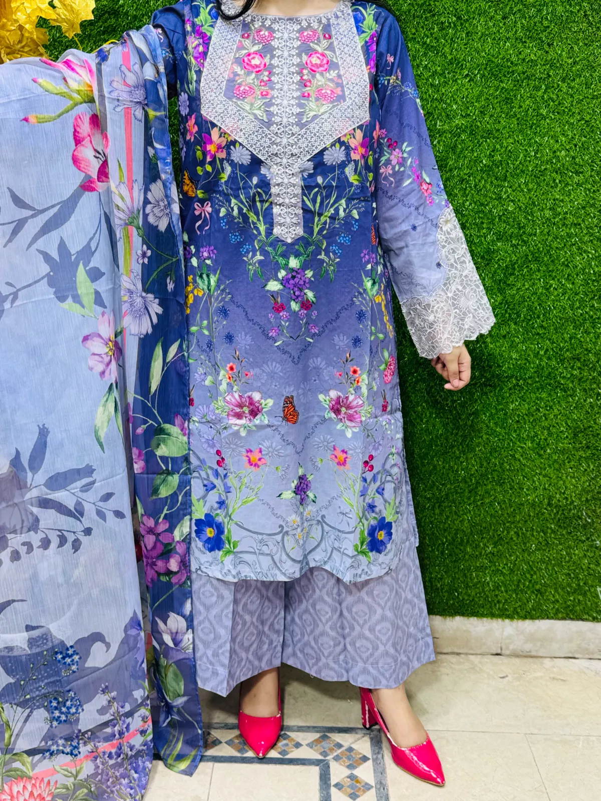 3 pc Embroidery Lawn Fabric