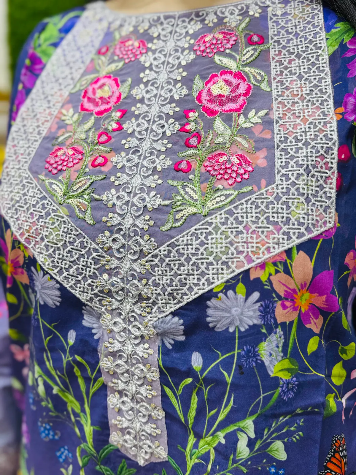 3 pc Embroidery Lawn Fabric 2