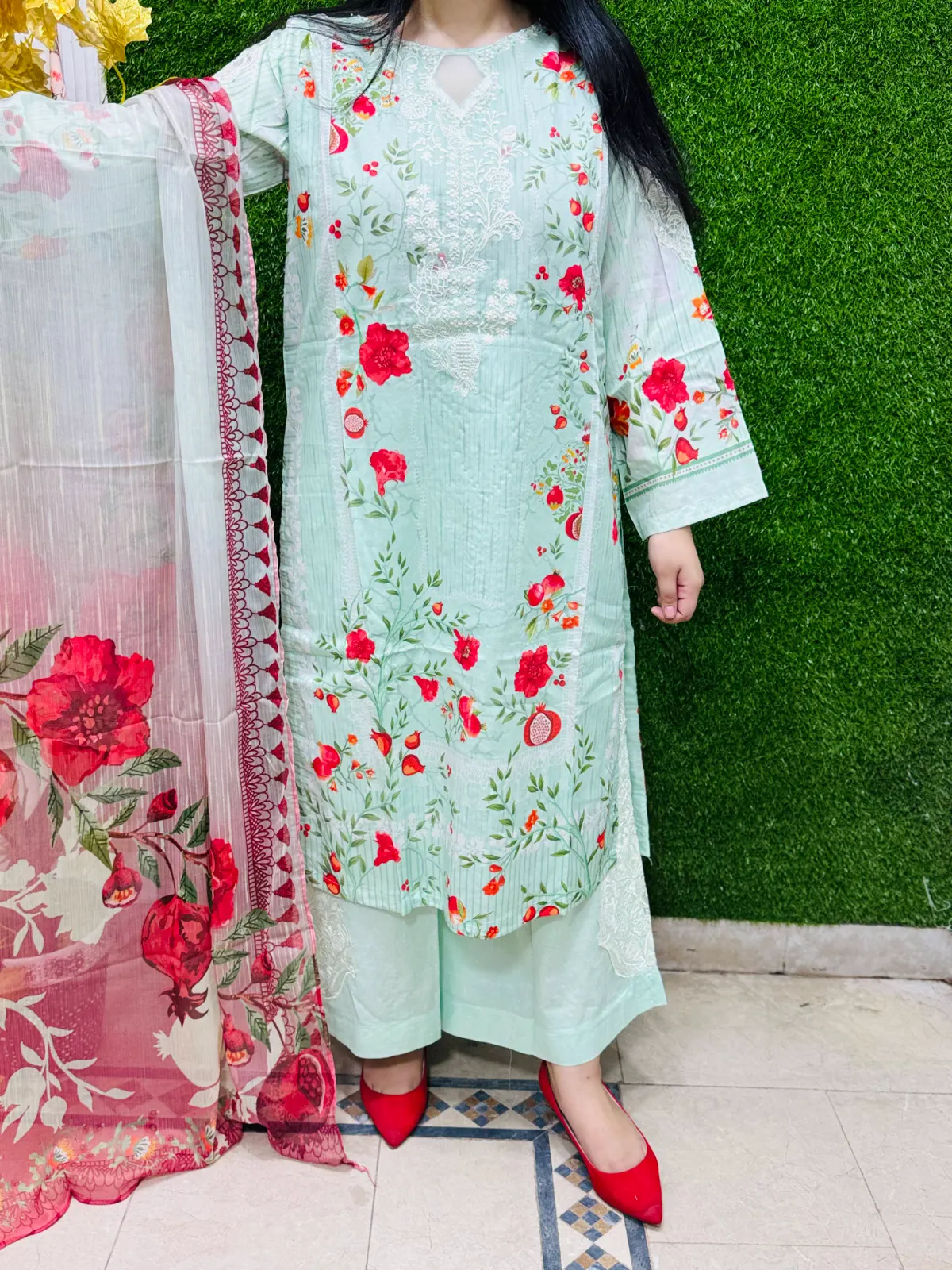 3 pc Embroidery Lawn Fabric