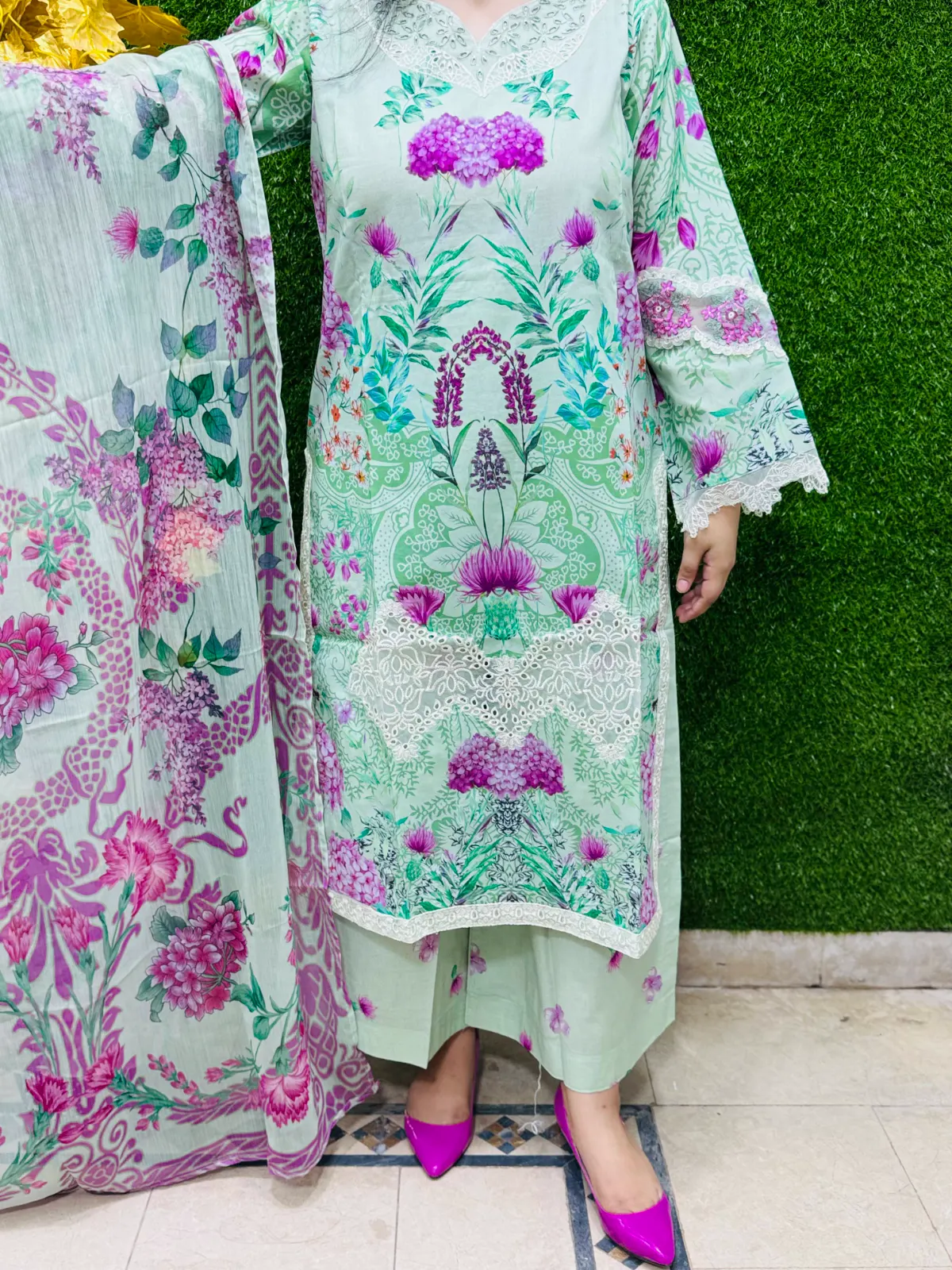 3 pc Embroidery Lawn Fabric