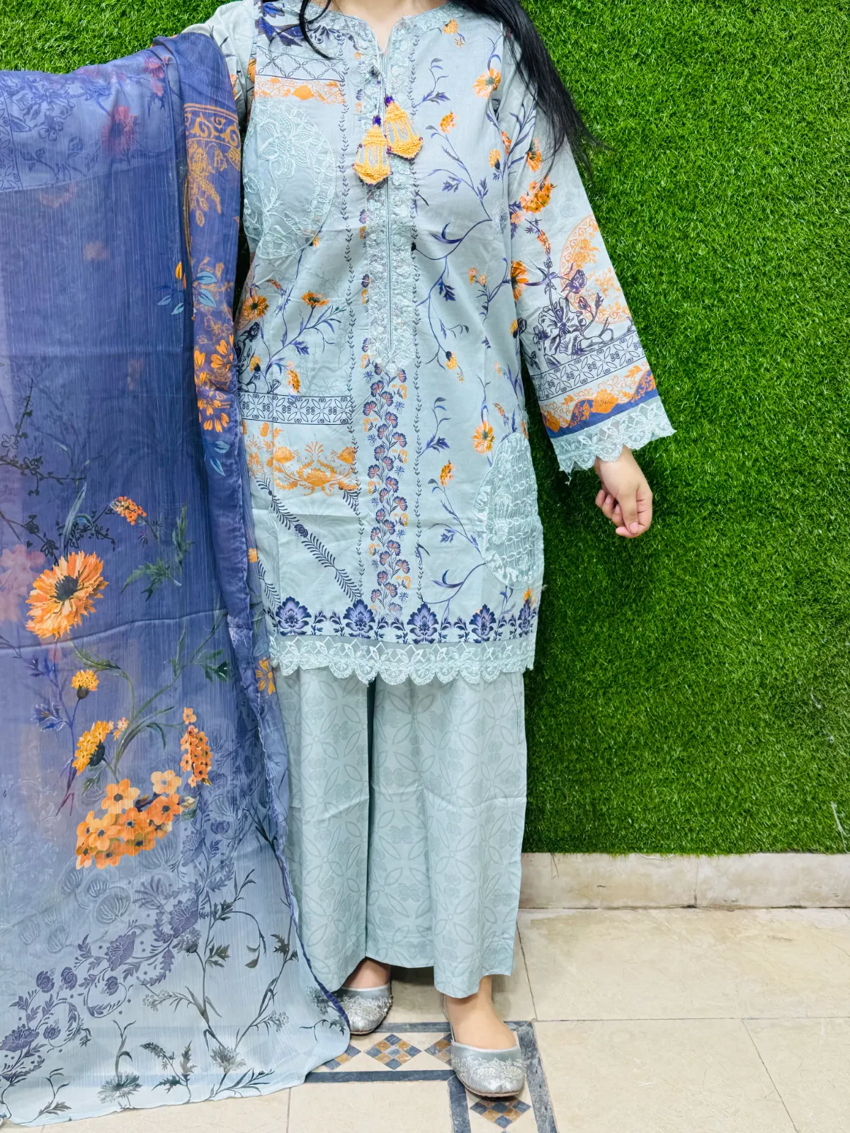 3 pc Embroidery Lawn Fabric