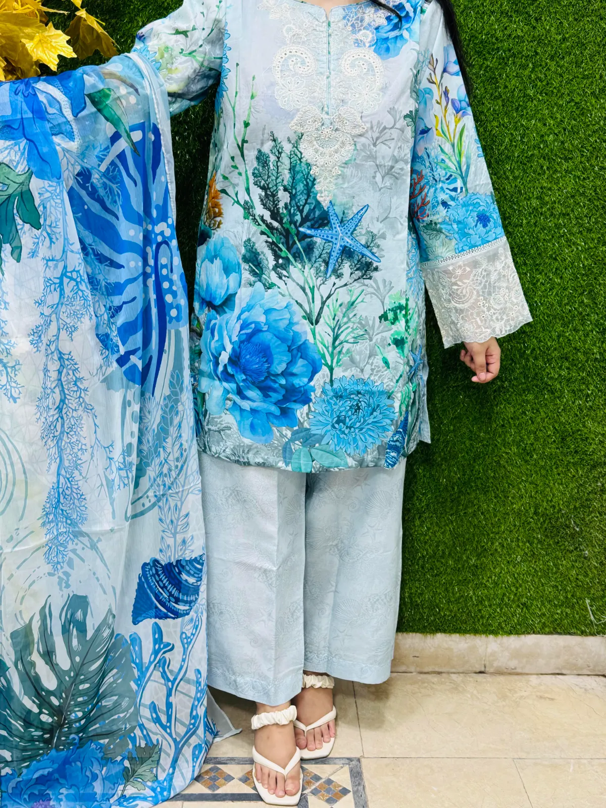 3 pc Embroidery Lawn Fabric