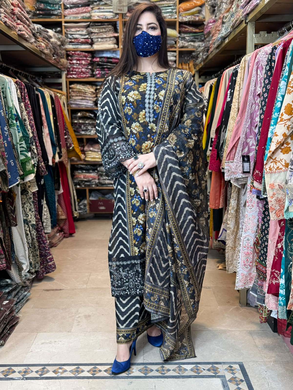 3 pc Embroidery Lawn Fabric