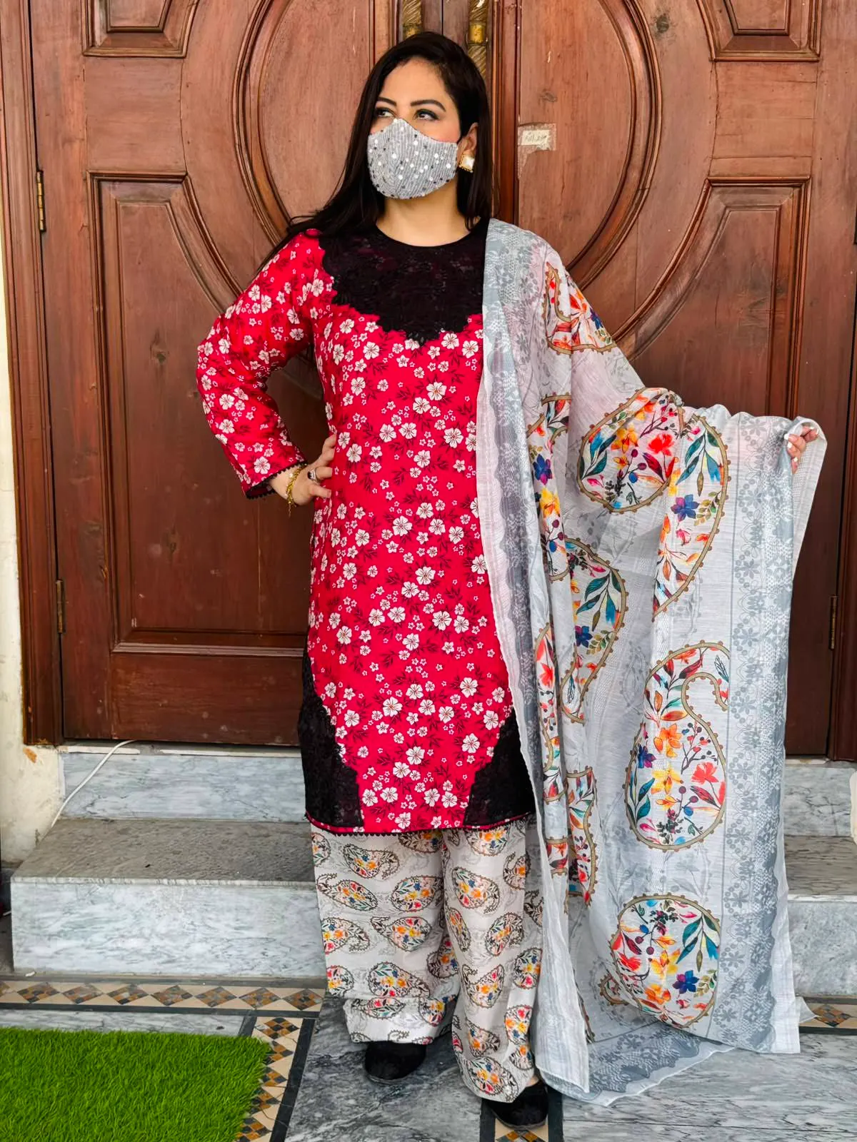 3 pc Embroidery Lawn Fabric