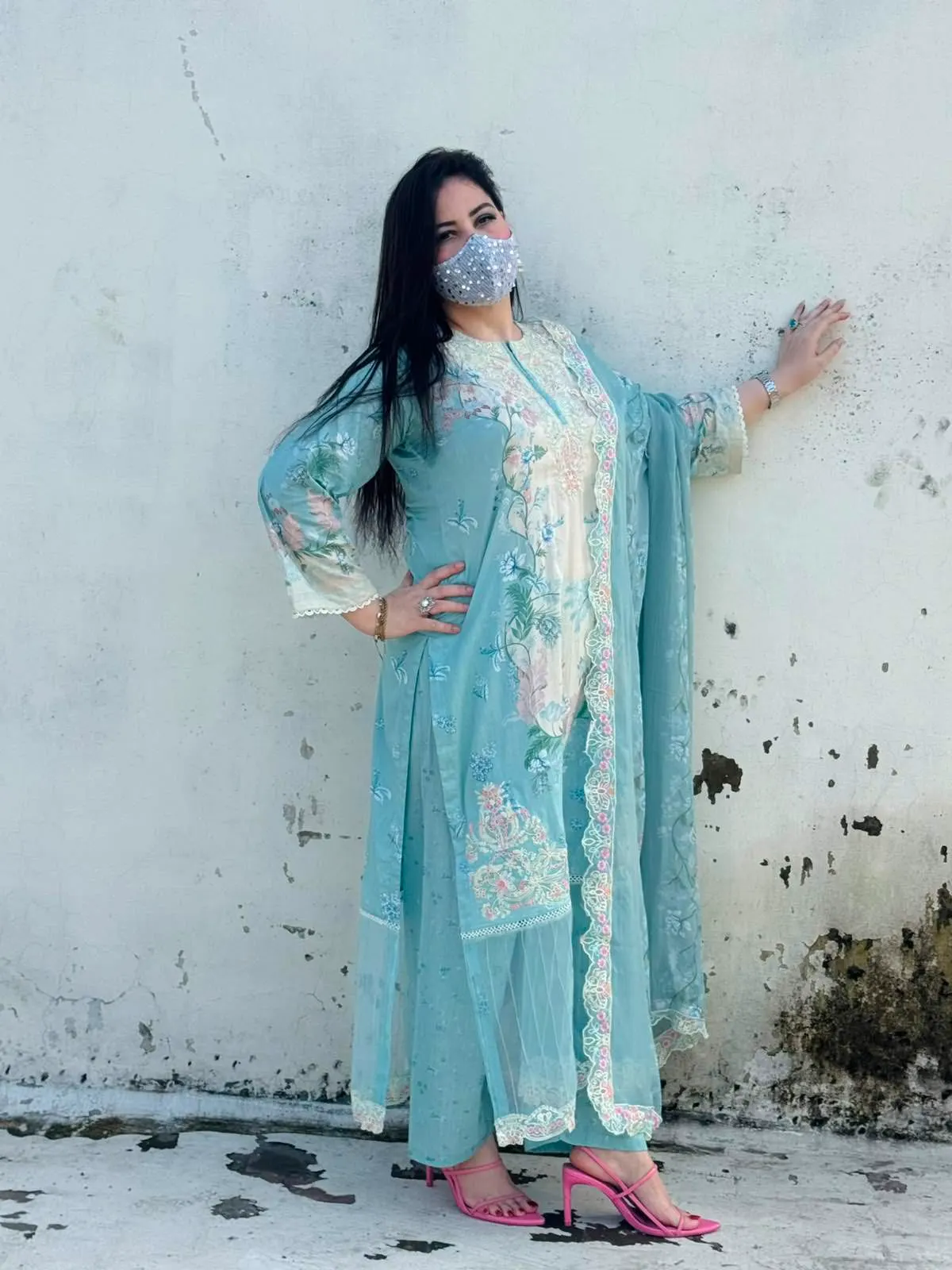 3 pc Embroidery Lawn Fabric