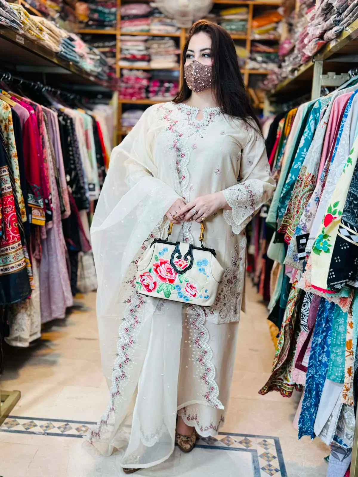 3 pc Embroidery Lawn Fabric